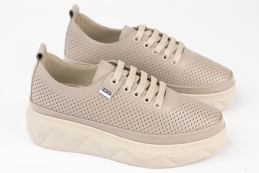 Pantofi dama piele naturala PERLA sport 612 Vizon