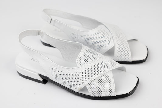 Women's genuine leather sandals LSD 1000 White