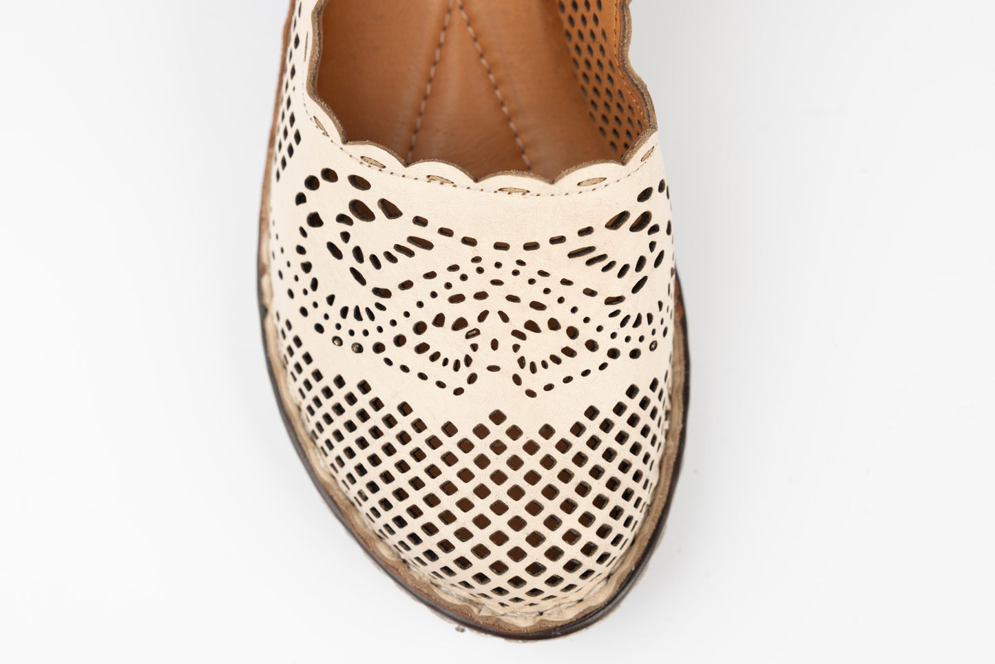 Women's genuine leather shoes 6155 Beige