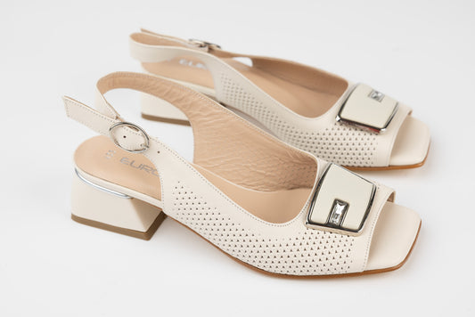 Women's genuine leather sandals LSD 433 Beige