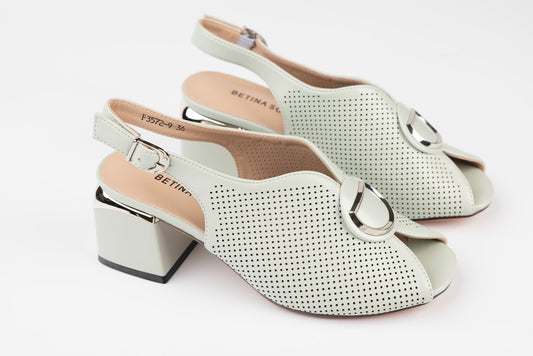 Elegant women's sandals made of natural leather BETINA 3572 Green