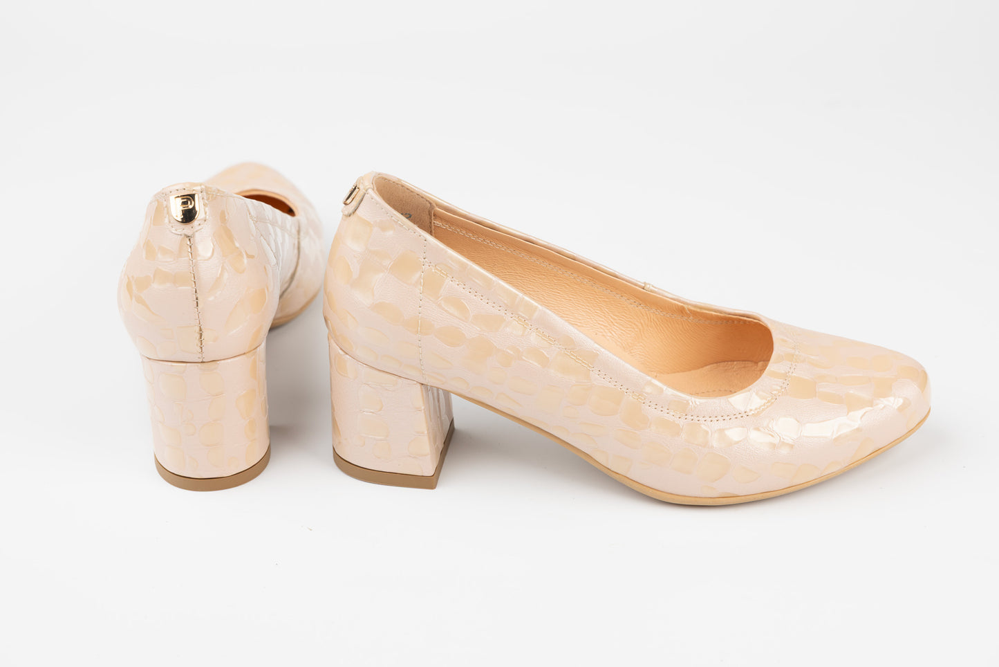 Pantofi dama piele naturală PULSO 1162 Bej croco XXL