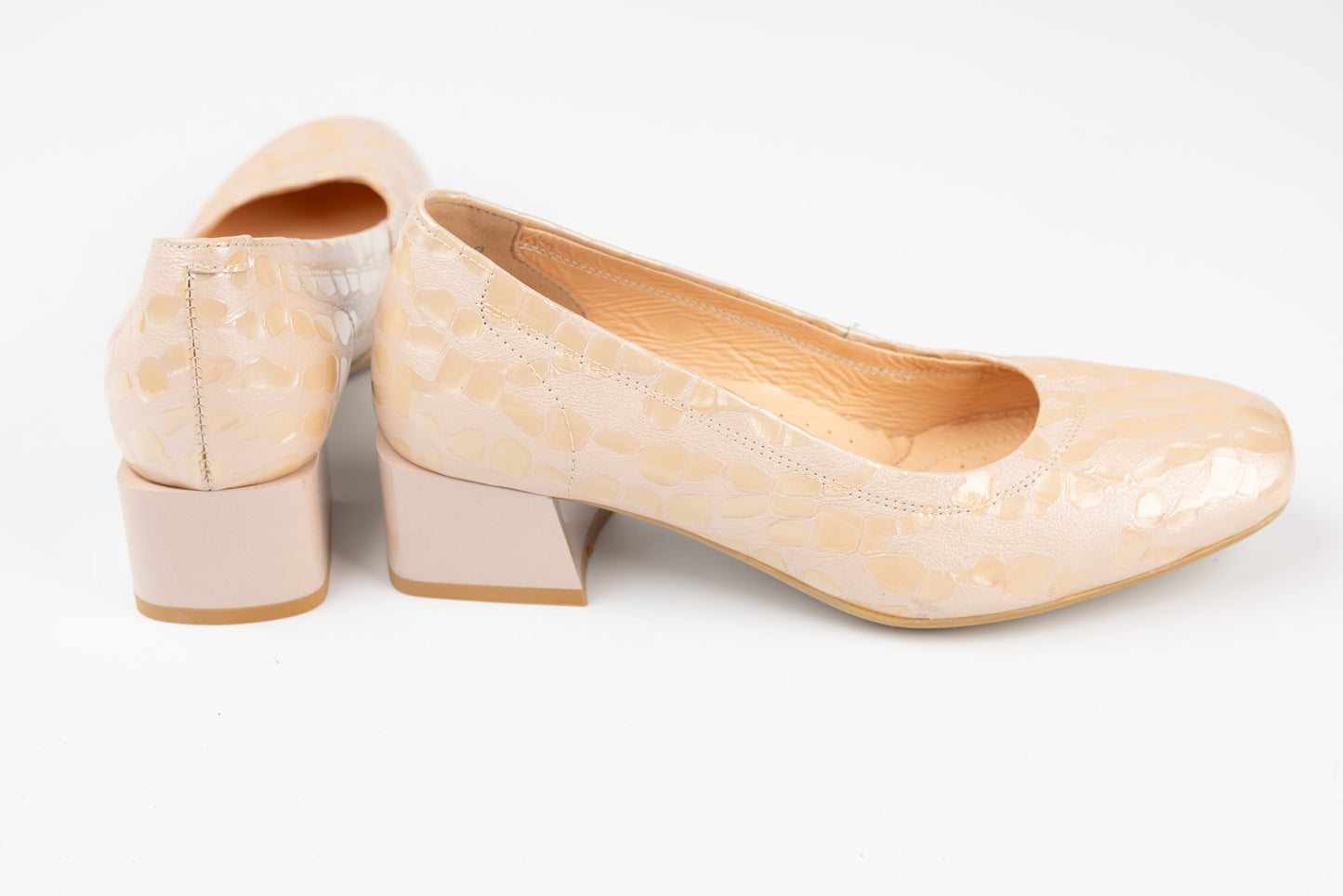 Pantofi dama piele naturală PULSO 1017 Bej croco XXL