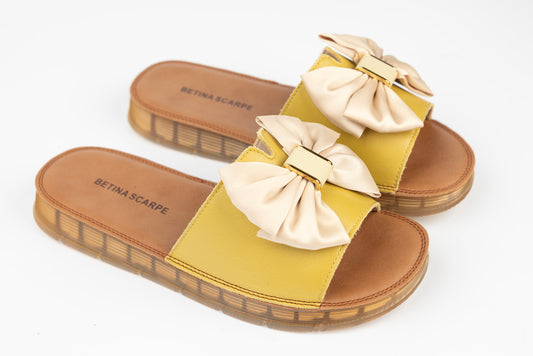 Women's genuine leather slippers BETINA 9391 Yellow