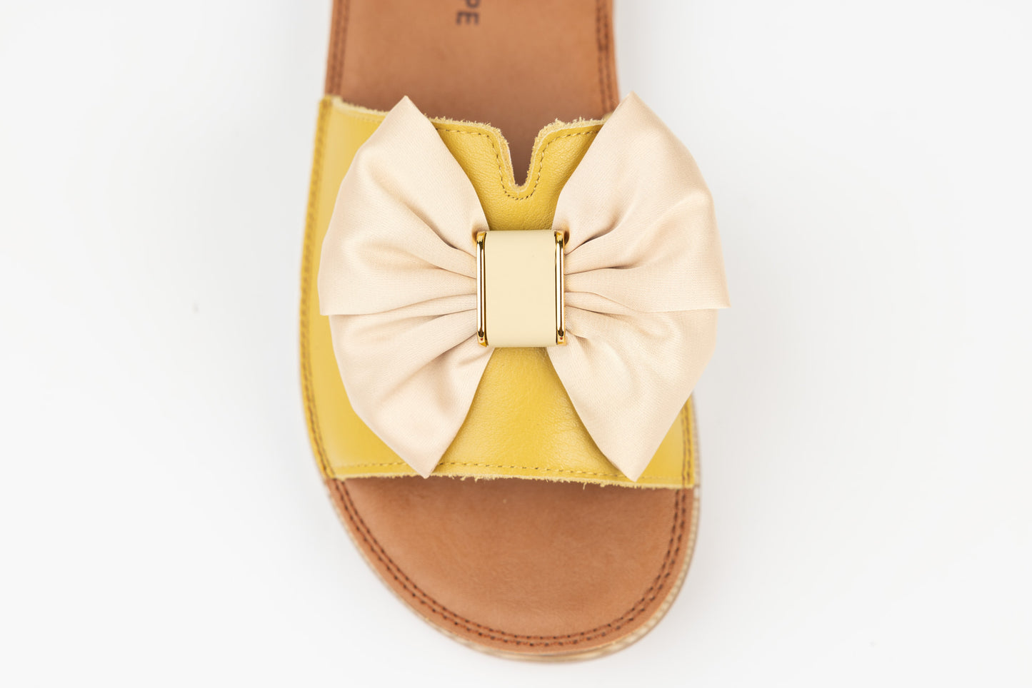 Slapi dama piele naturală BETINA 9391 Galben