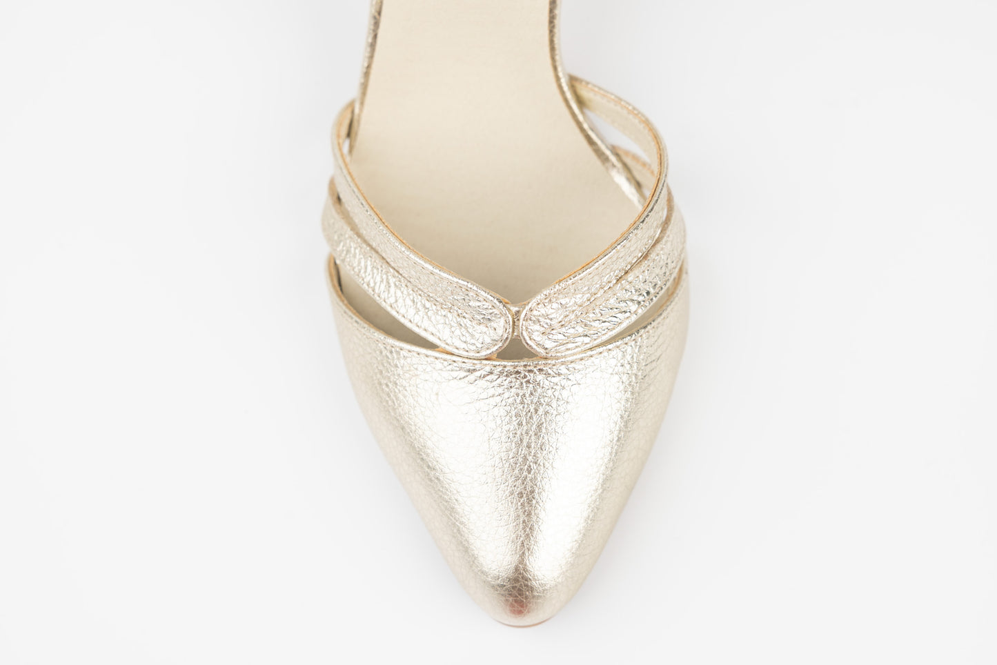 Women's cut-out shoes made of genuine leather ANTONIO 34216 Gold