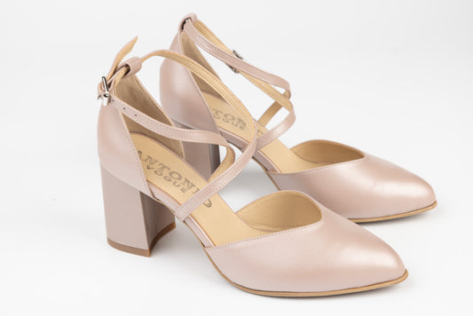 Women's cut-out shoes made of genuine leather ANTONIO 35216 Grey