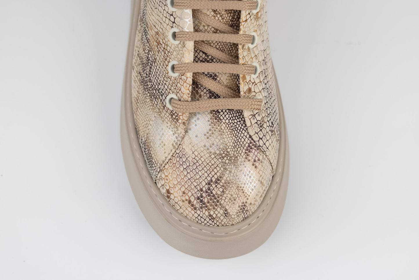 Pantofi damă casual piele naturală PERLA 3253 Sarpe auriu