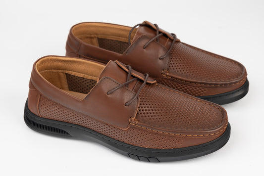 Men's genuine leather shoes MELS 71128 Brown