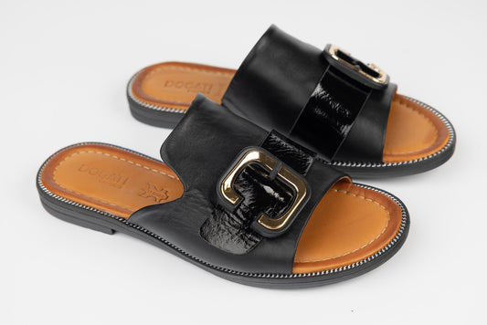 Women's genuine leather slippers 10996 N lacquer