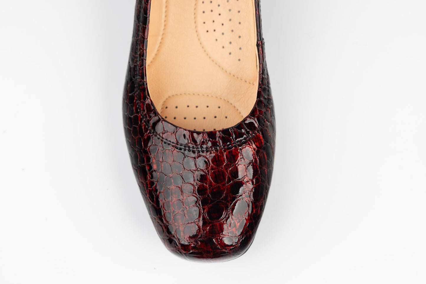 Women's genuine leather shoes PULSO 1017 Bordo croco XXL