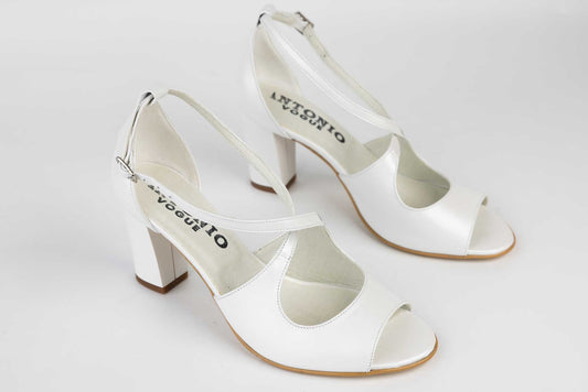 ANTONIO 14282 White genuine leather bridal sandals