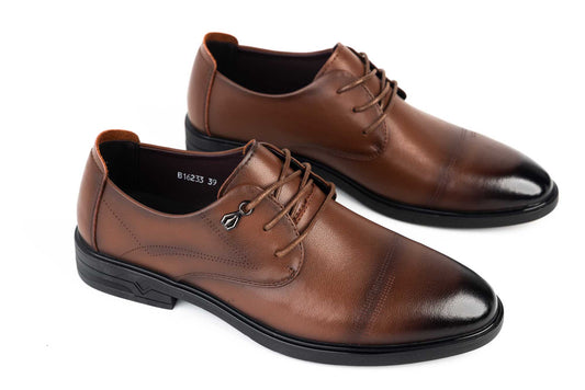 Men's genuine leather shoes MELS 16233 Brown