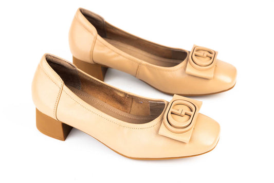 Women's genuine leather shoes BETINA 3326 Beige