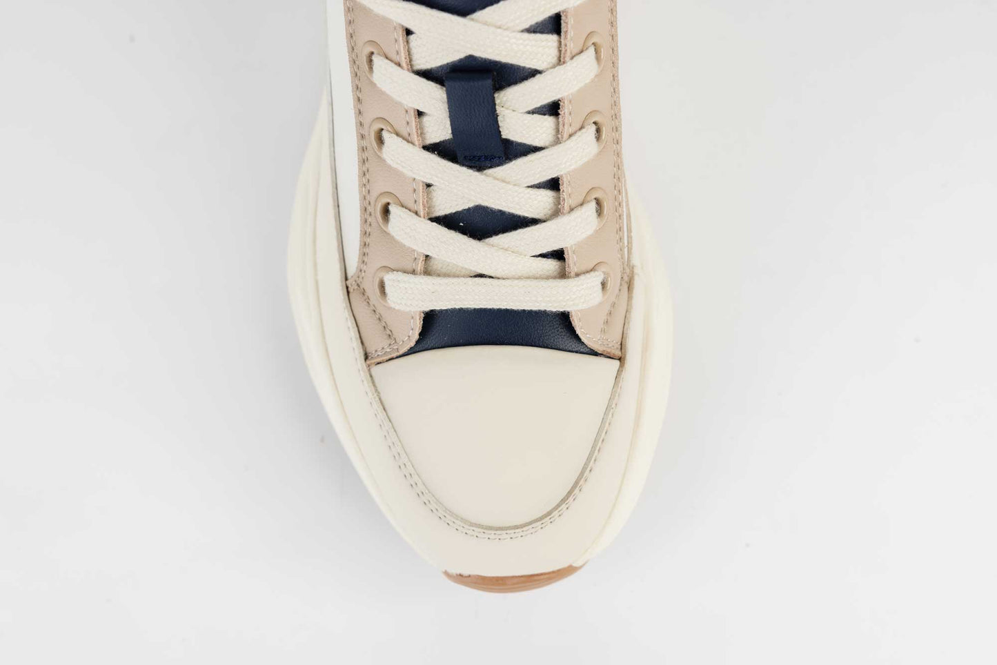 Women's sports sneakers natural leather FRANCO GERARDO 18001 Beige blue