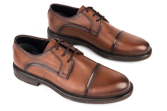 Men's genuine leather shoes JOHAN 1458 Brown