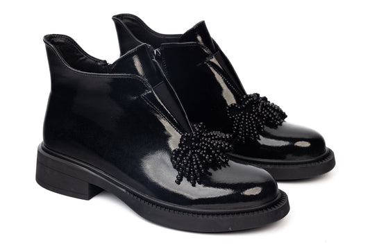 Women's boots, natural patent leather 241-2 N patent