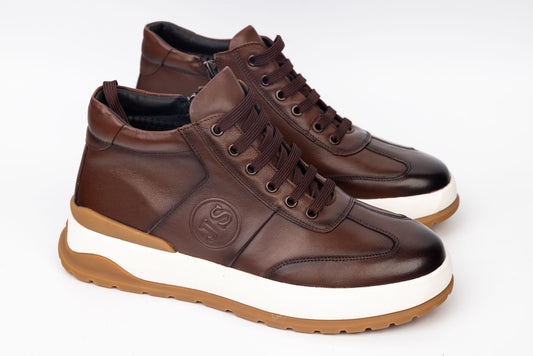 Men's genuine leather boots JOHAN sport 369 Brown