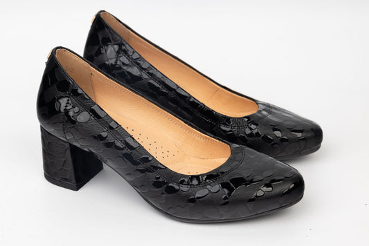 Women's genuine leather shoes PULSO 1162 Black croco XXL