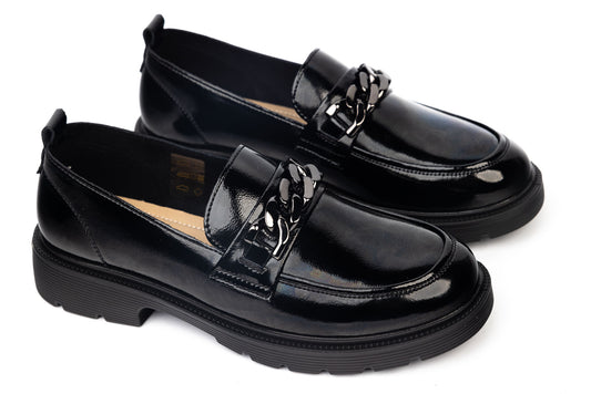 Women's casual natural leather shoes BETINA 0911 N lacquer