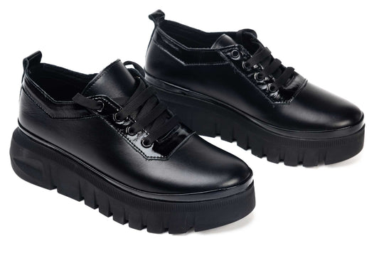 Pantofi dama casual din piele naturala LSD 1552 negru