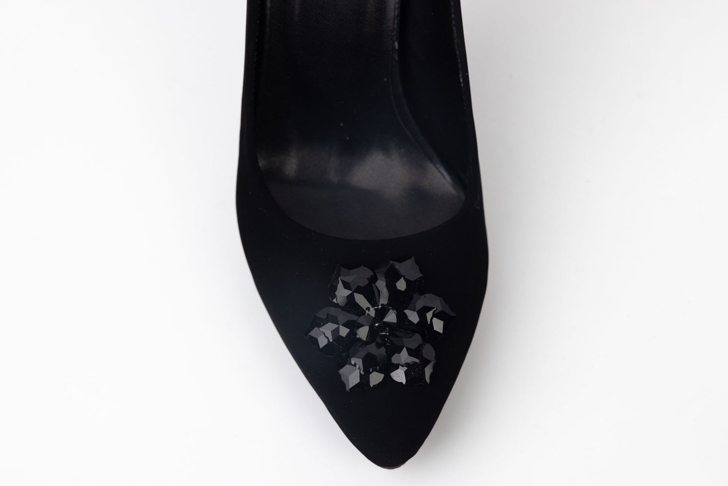 Women's shoes eco leather premium quality KARIN 21 N vel with black crystals