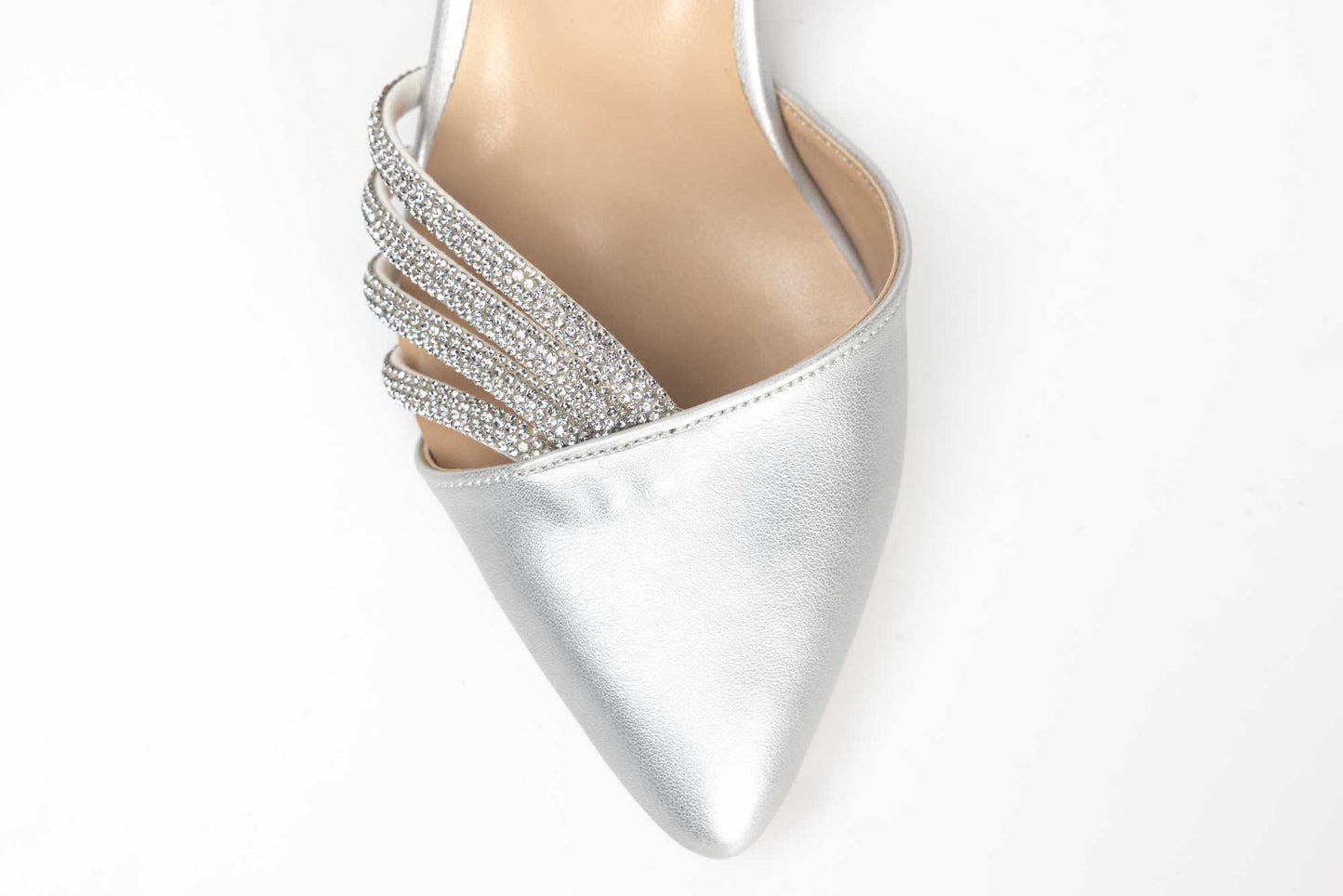 Pantofi dama decupati din piele eco KARIN 17 argintiu box