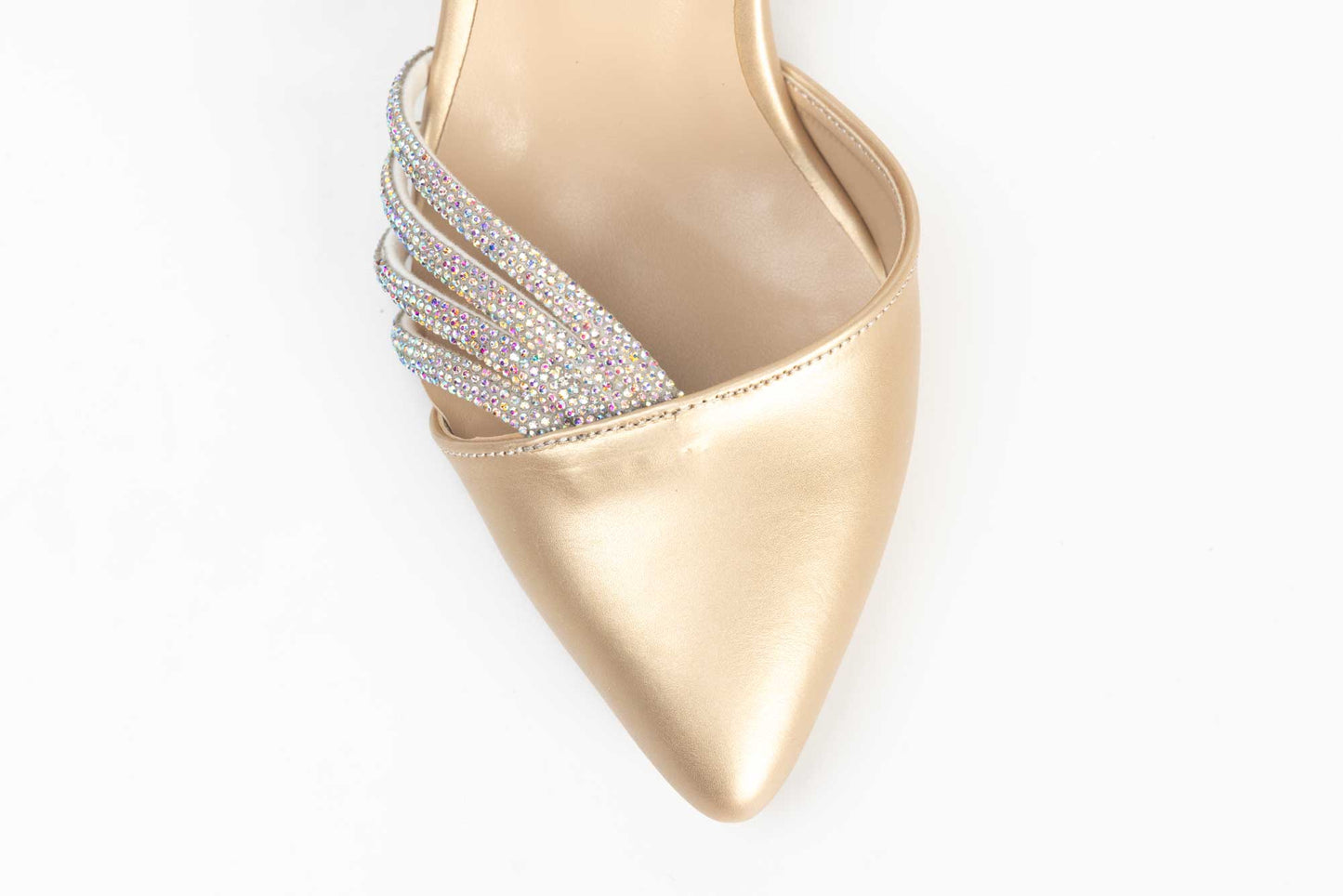 Pantofi dama decupati din piele eco KARIN 17 auriu box