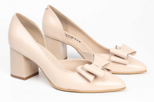 Women's cut-out shoes made of genuine leather ANTONIO 4462 box pink