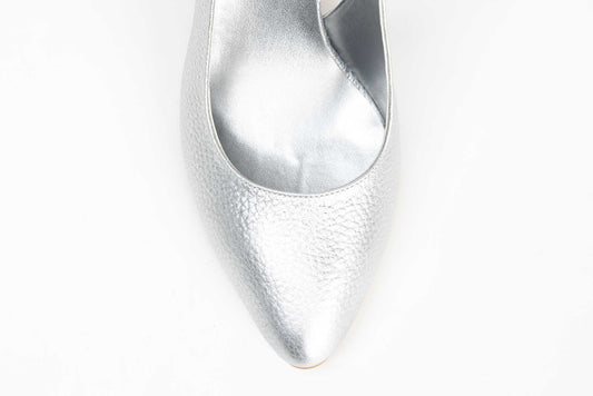 Women's cut-out shoes made of genuine leather ANTONIO 31216 silver