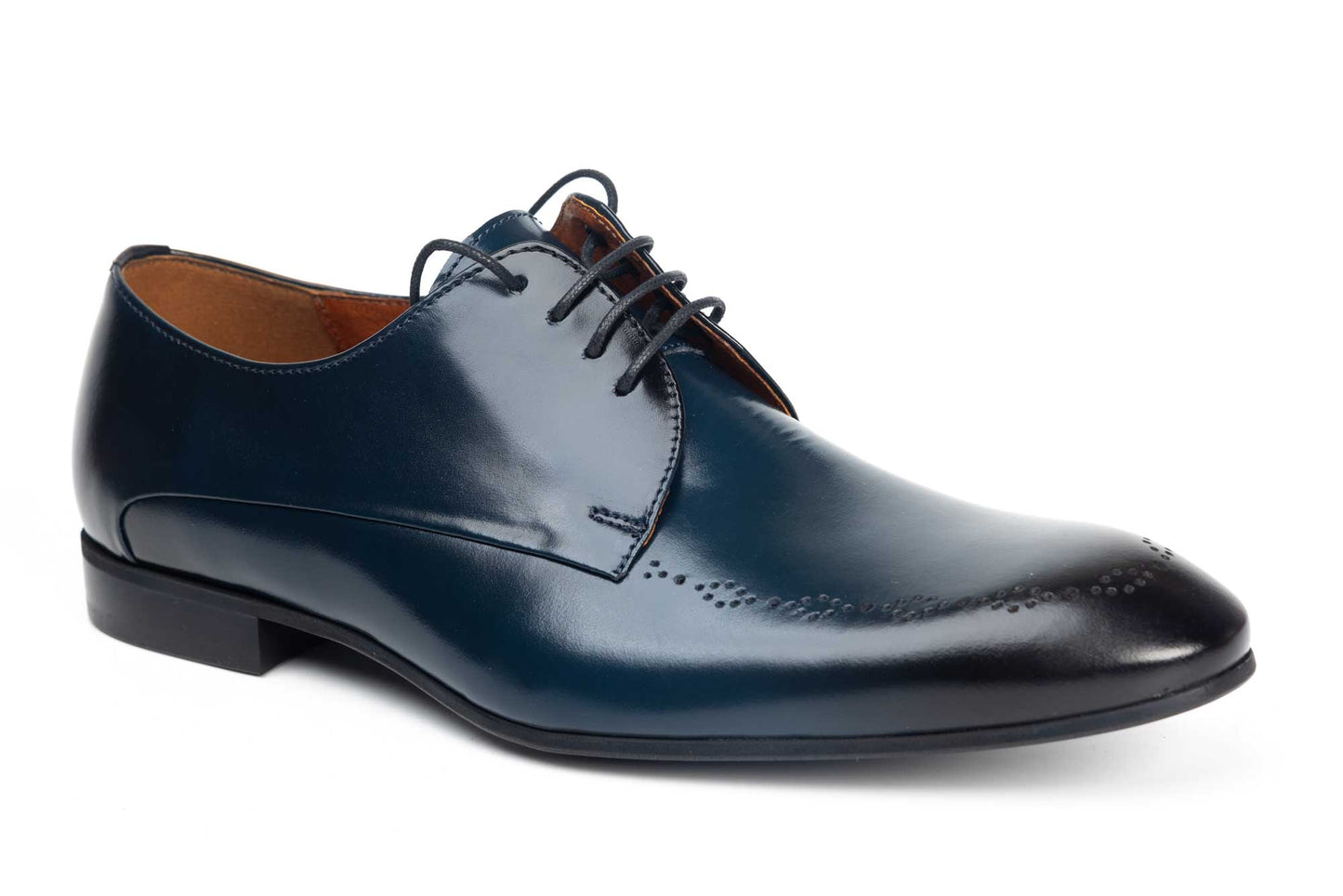 Pantofi barbati din piele naturala CONHPOL 8166 bleu box