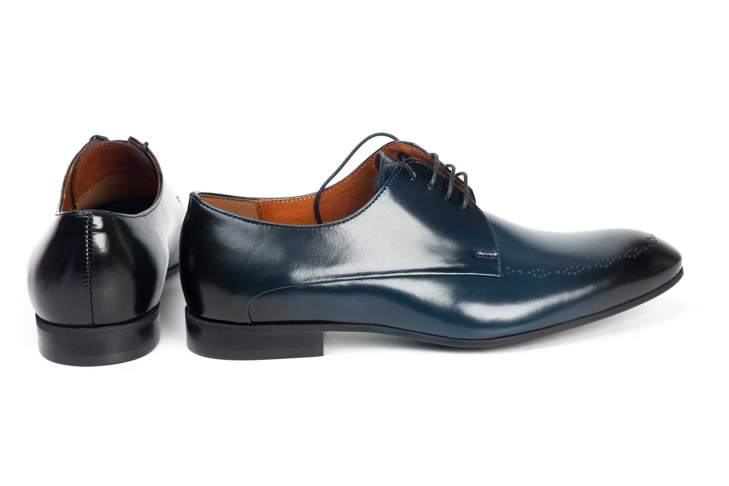Pantofi barbati din piele naturala CONHPOL 8166 bleu box