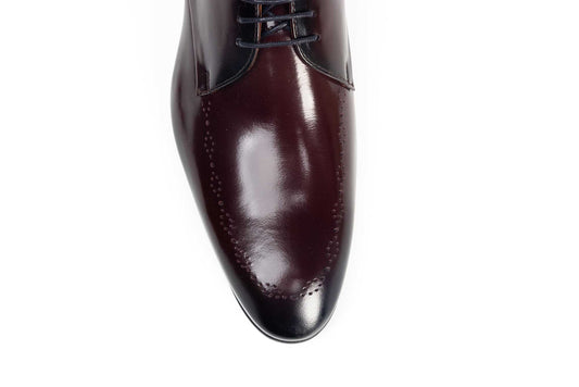 Men's genuine leather shoes CONHPOL 8166 burgundy
