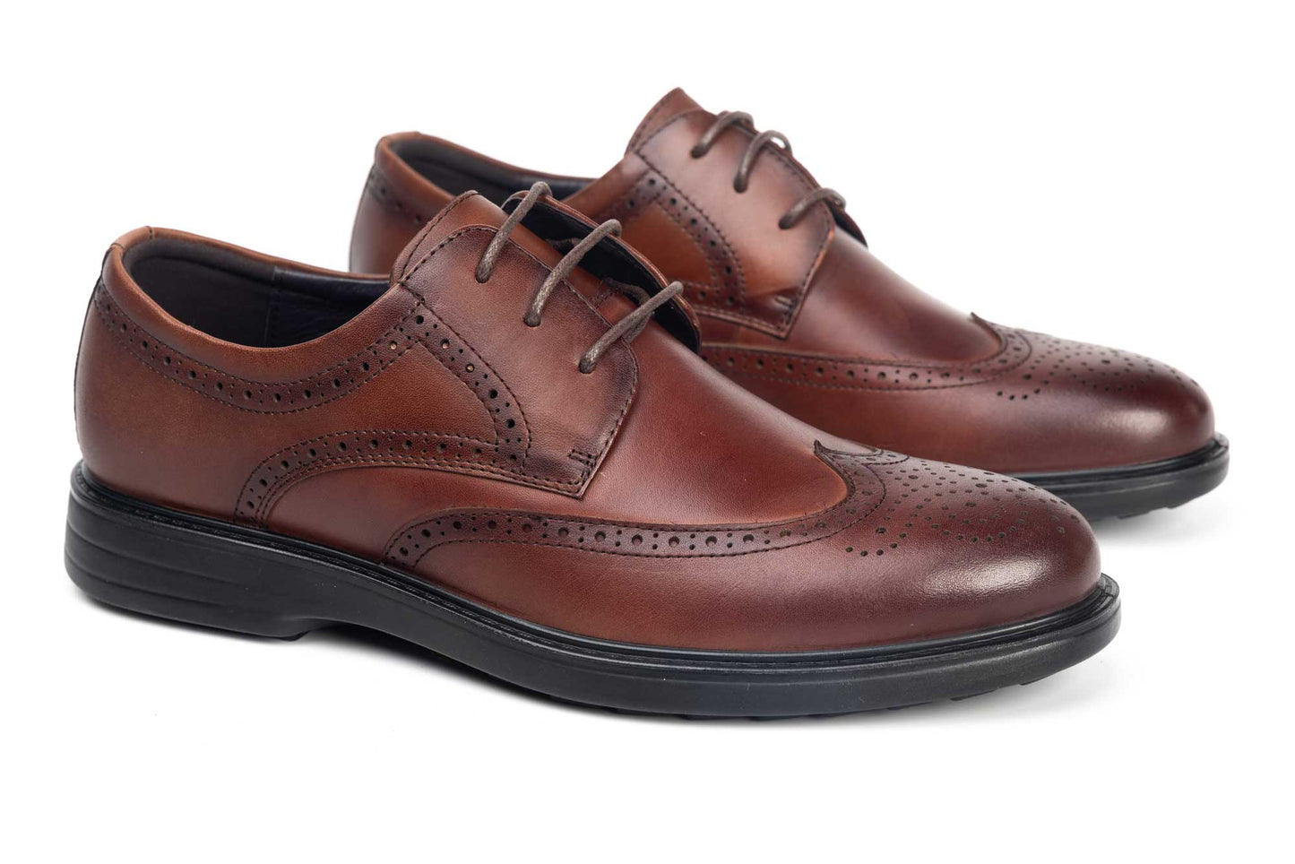 Men's genuine leather shoes ELDEMAS 7375 brown