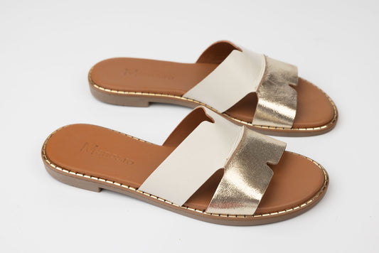 Women's genuine leather slippers GOLD DEER 1011 Beige AU