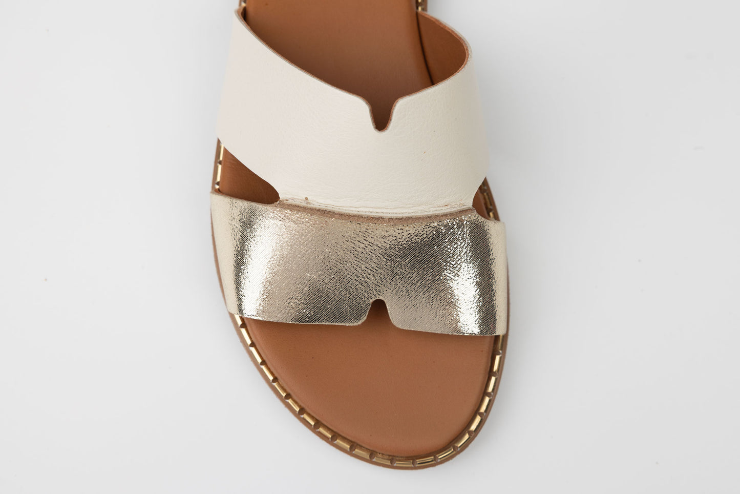 Slapi dama piele naturală GOLD DEER 1011 Bej AU