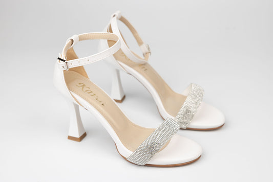 Women's sandals premium eco-leather KARIN 502 White