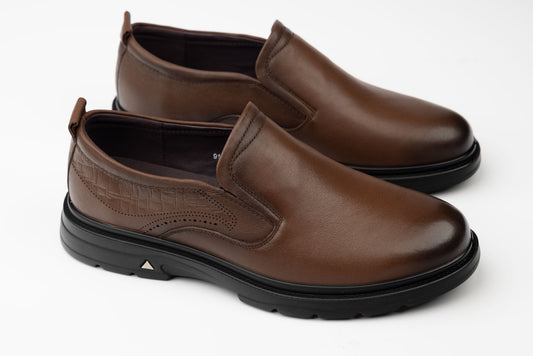 Men's genuine leather shoes MELS 91859 Brown