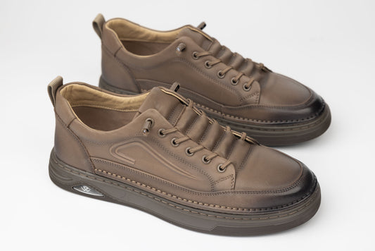 Pantofi casual unisex piele naturala FRANCO GERARDO 25513 Khaki