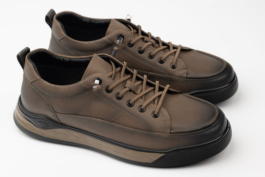 Men's genuine leather shoes MELS 57509 Khaki