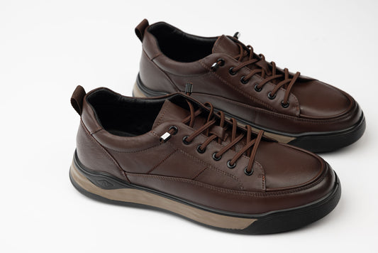 Men's genuine leather shoes MELS 57509 Brown