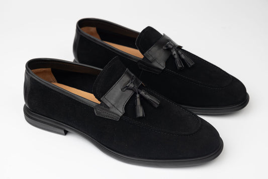 Men's moccasin shoes made of genuine suede leather ELDEMAS 1668 N