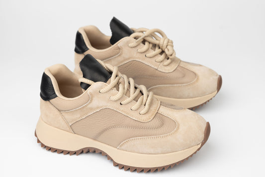 Women's genuine leather sneakers FORMAZIONE 1566825 Cream