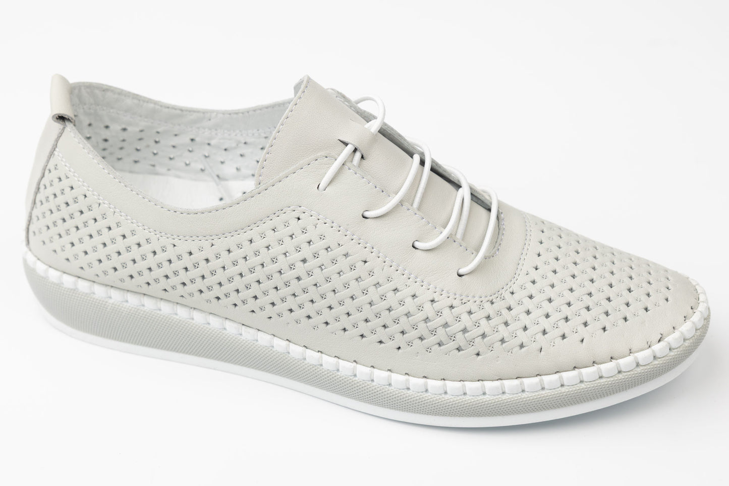 Pantofi dama piele naturală perforata GREEN SPORT 110 Gri