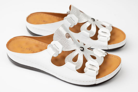 Saboti dama piele naturală LSD 303 Alb