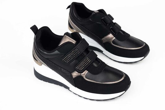 Women's sneakers, eco-leather MM 1-30 BLACK