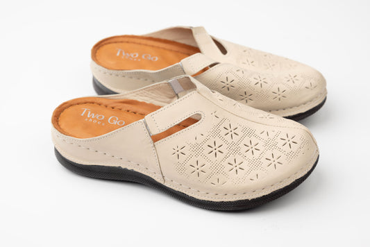 Saboti dama piele naturală TWOGO 946 Bej