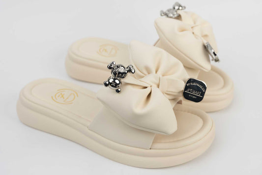 Women's genuine leather flip-flops FORMAZIONE 8190 Cream