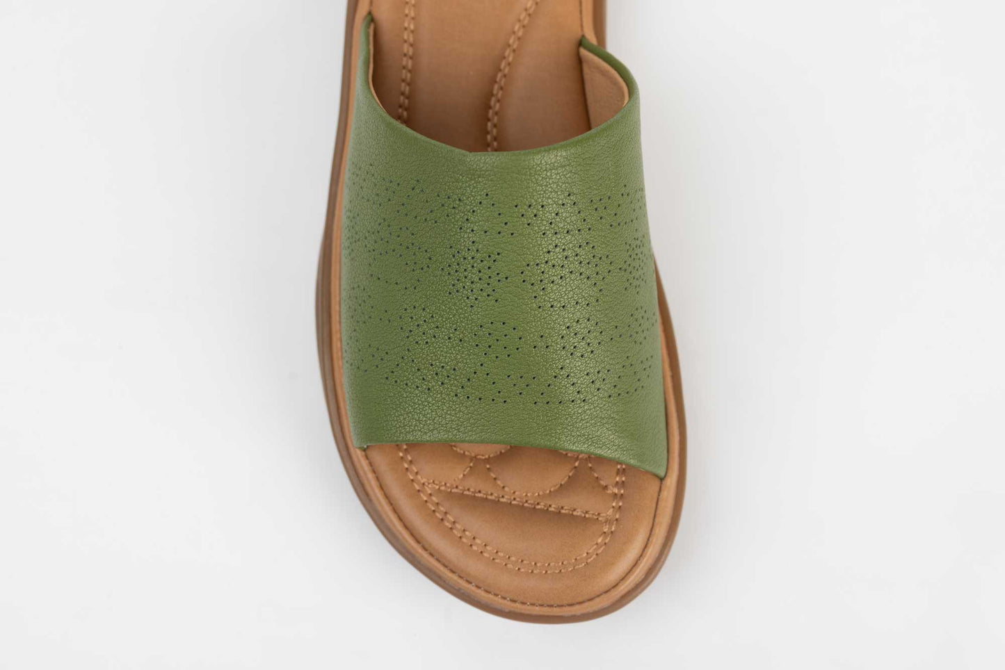Slapi dama piele naturala 50028 Verde