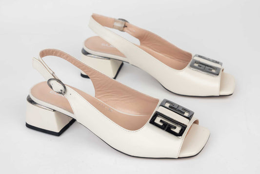 Women's genuine leather sandals LSD 1130 Beige